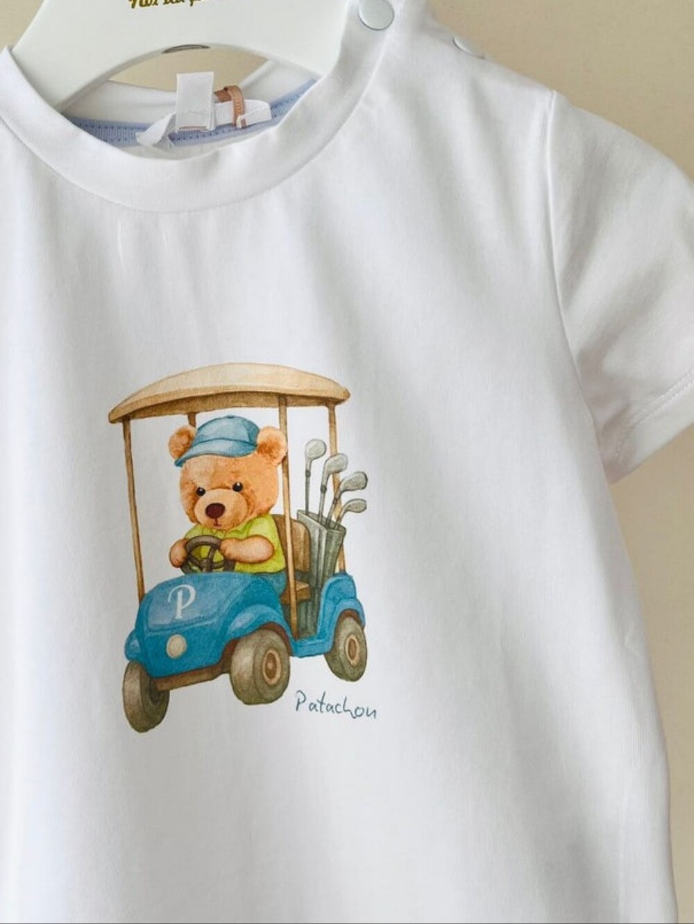 NWT Patachou 4T Boy Teddy Bear Golf Cart Graphic Tee European Luxury Designer - Picture 4 of 14